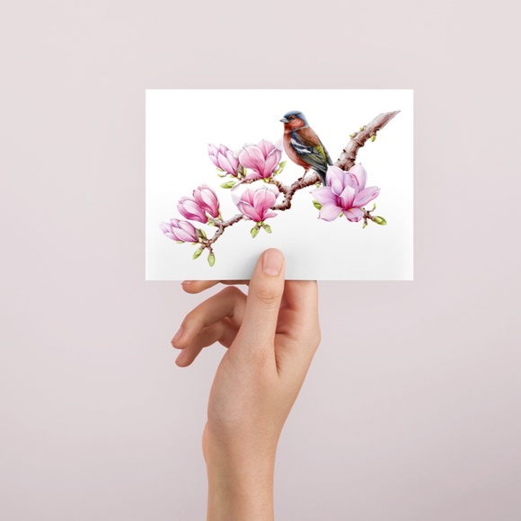 Chaffinch Bird Wall Art Watercolor Illustration Print Poster Card Unframed - Picture 4 of 4